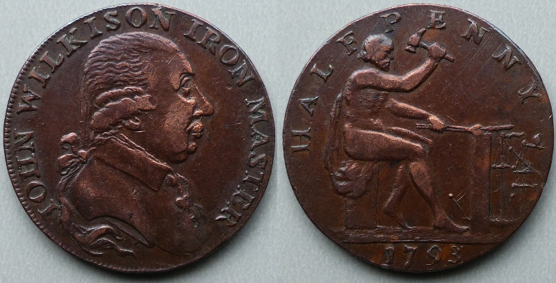 John Wilkison 1793 counterfeit halfpenny token